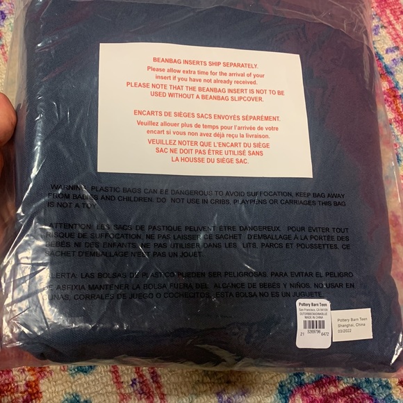 NWT Pottery Barn Teen Large Beanbag Slipcover - Picture 2 of 3